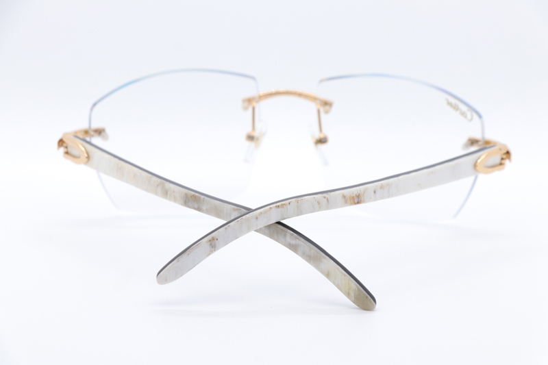 CT 4189706 White Mix Black Buffalo Eyeglasses Gold