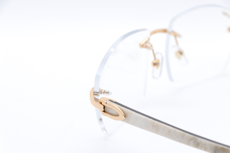 CT 4189706 White Mix Black Buffalo Eyeglasses Gold