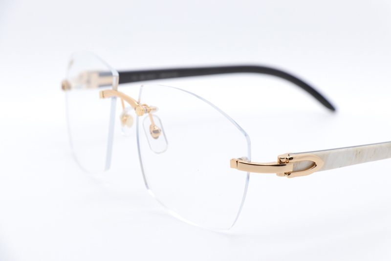 CT 4189706 White Mix Black Buffalo Eyeglasses Gold