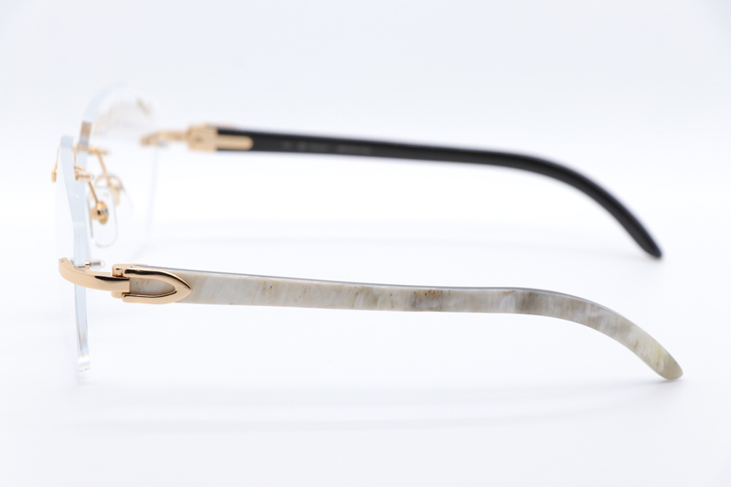 CT 4189706 White Mix Black Buffalo Eyeglasses Gold