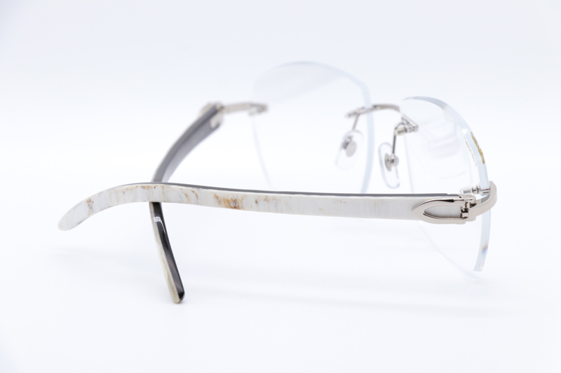 CT 4189706 White Mix Black Buffalo Eyeglasses Silver