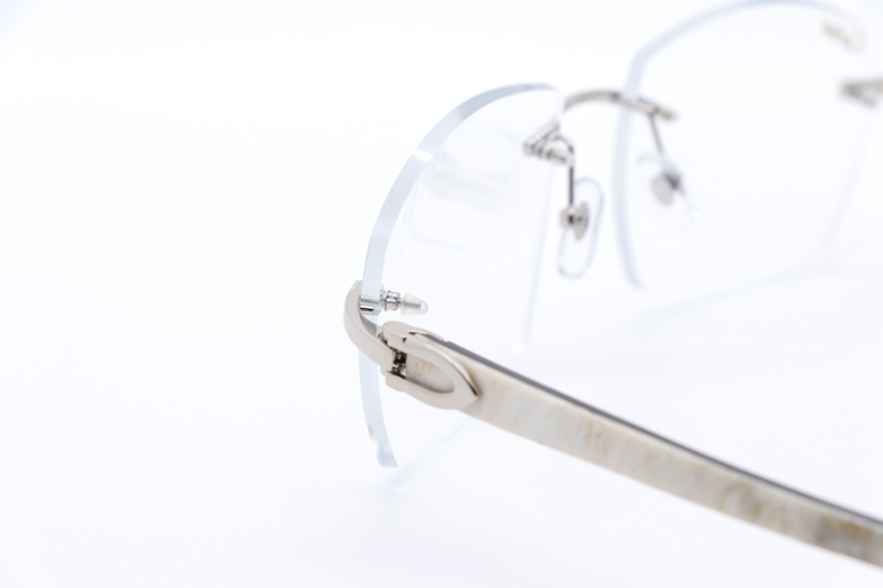 CT 4189706 White Mix Black Buffalo Eyeglasses Silver