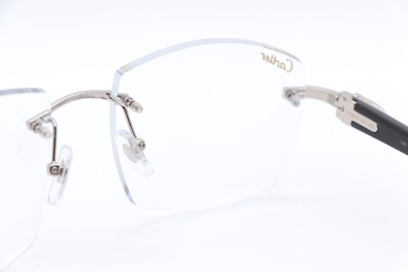 CT 4189706 White Mix Black Buffalo Eyeglasses Silver