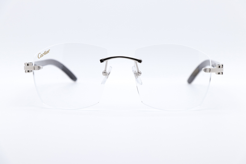CT 4189706 White Mix Black Buffalo Eyeglasses Silver