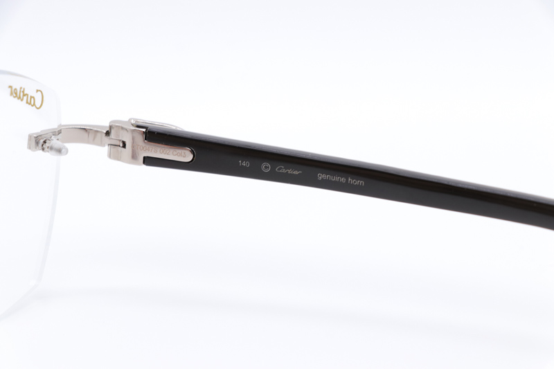 CT 4189706 White Mix Black Buffalo Eyeglasses Silver