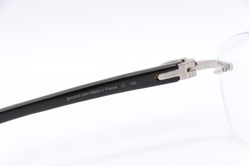 CT 4189706 White Mix Black Buffalo Eyeglasses Silver