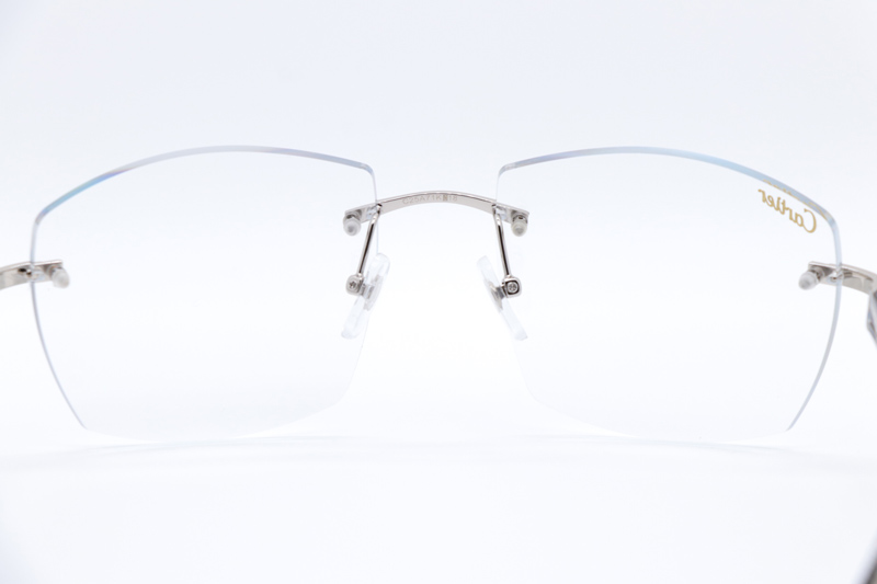 CT 4189706 White Mix Black Buffalo Eyeglasses Silver