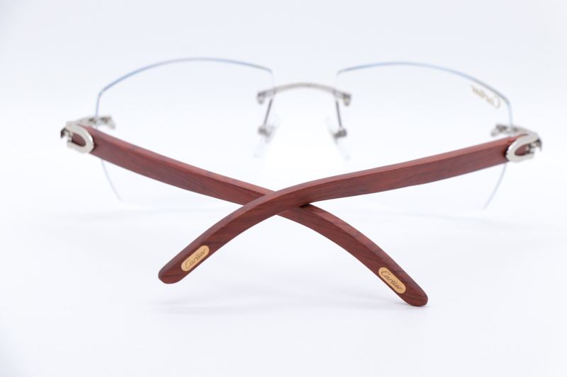 CT 4189706 Wood Eyeglasses Silver