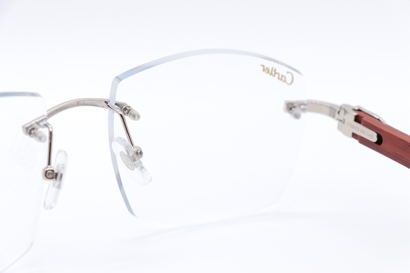 CT 4189706 Wood Eyeglasses Silver