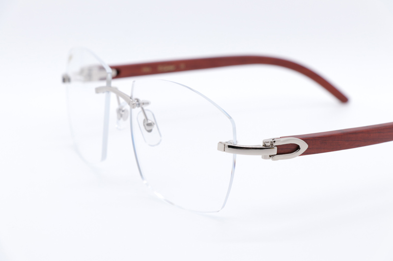 CT 4189706 Wood Eyeglasses Silver