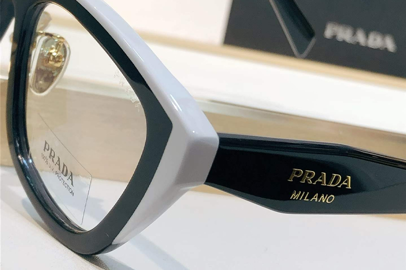 PRD11VD Eyeglasses Black White Black