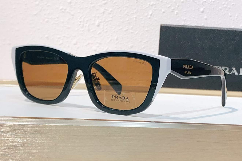 PRD11VD Sunglasses Black White Brown