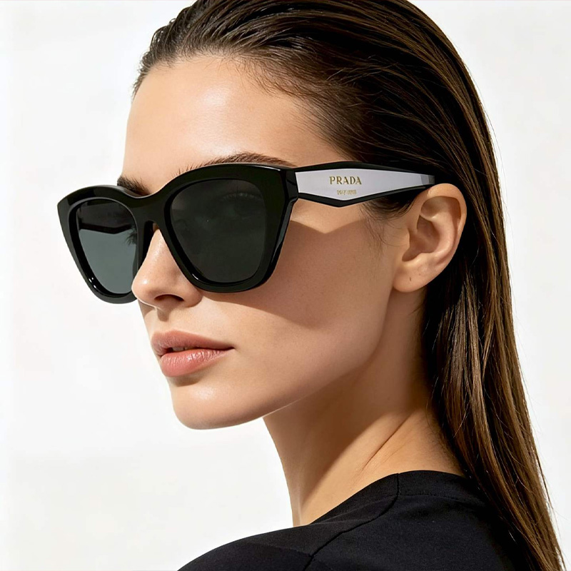 PRD11VD Sunglasses Black White Gray