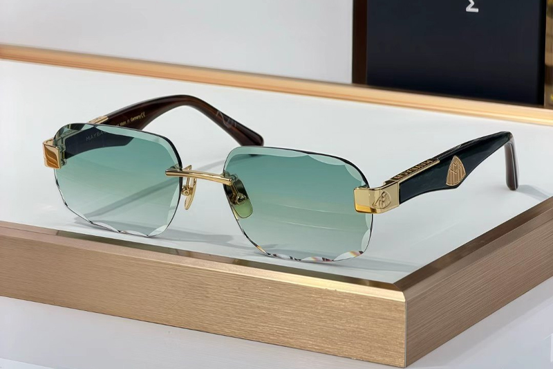 The Beng Sunglasses Gold Gradient Green