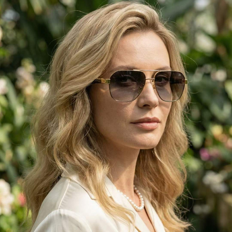 The Onge Sunglasses Gold Gradient Gray