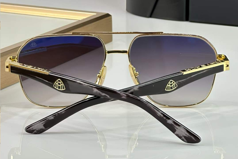The Onge Sunglasses Gold Gradient Gray