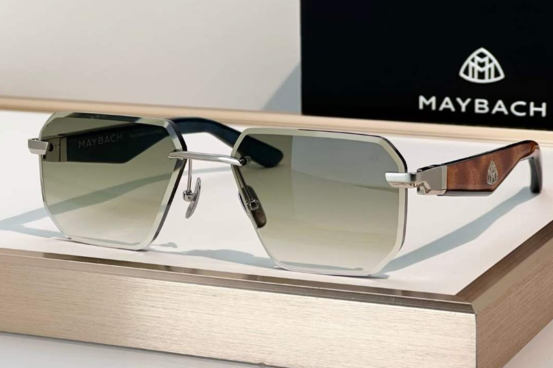 The Visionist Sun I Sunglasses Silver Gradient Green